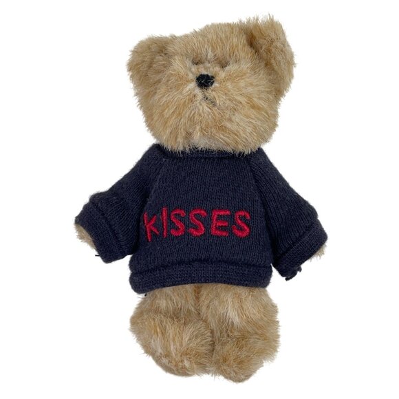 Boyds Bear Plush Bear 4" Mini Message Thinkin of Ya Kisses Blue Sweater - Picture 1 of 9